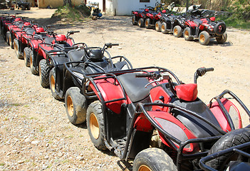 Image showing quad bikes atv in row