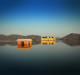 Image showing jal mahal - palace on lake in Jaipur India