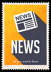 Image showing News on Yellow in Flat Design.