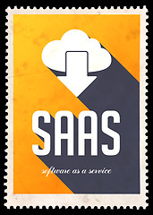Image showing SAAS Concept on Yellow Color in Flat Design.