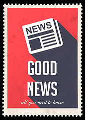 Image showing Good News on Red in Flat Design.