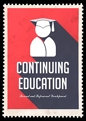 Image showing Continuing Education on Red in Flat Design.