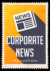 Image showing Corporate News on Yellow in Flat Design.