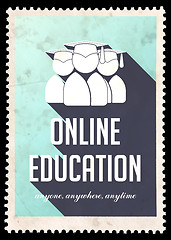 Image showing Online Education on Light Blue in Flat Design.