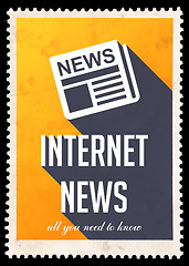 Image showing Internet News on Yellow in Flat Design.