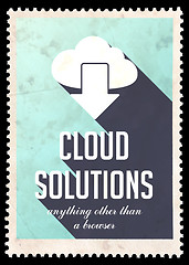 Image showing Cloud Solutions on Light Blue in Flat Design.