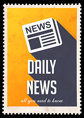 Image showing Daily News on Yellow in Flat Design.