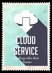 Image showing Cloud Service Concept on Blue in Flat Design.