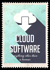 Image showing Cloud Software on Light Blue in Flat Design.
