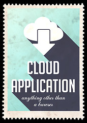 Image showing Cloud Application on Light Blue in Flat Design.