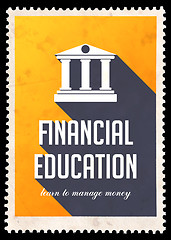 Image showing Financial Education on Yellow in Flat Design.