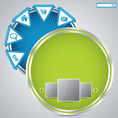 Image showing Website template with metallic rings and arrow buttons