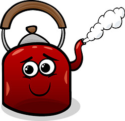 Image showing kettle and steam cartoon illustration