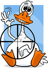 Image showing sitting duck saying cartoon illustration