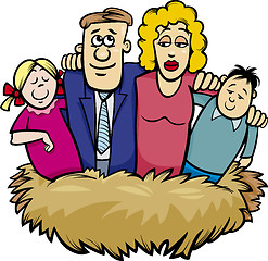 Image showing family nest cartoon illustration