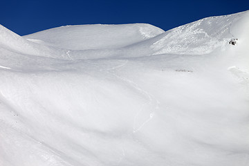 Image showing Trace of avalanche on off-piste slope