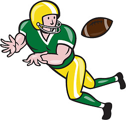 Image showing American Football Wide Receiver Catch Ball Cartoon