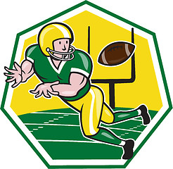 Image showing American Football Wide Receiver Catching Ball Cartoon