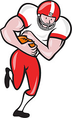 Image showing American Football Running Back Ball Cartoon