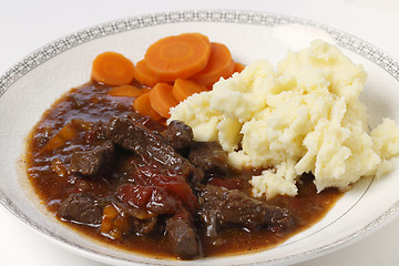 Image showing Beef and tomato stew meal