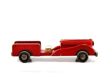 Image showing old red wooden car toy