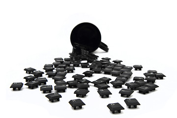 Image showing keyboard keys in the black pot