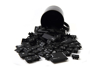 Image showing keyboard keys in the black pot