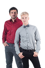 Image showing Two young men in shirts
