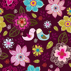 Image showing Floral seamless pattern in vector.