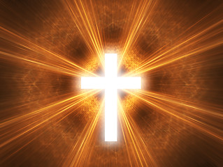 Image showing Glowing cross