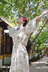 Image showing spa treatment at tropical resort