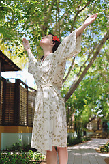 Image showing spa treatment at tropical resort