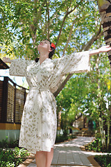 Image showing spa treatment at tropical resort