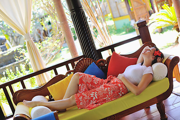 Image showing spa treatment at tropical resort