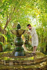 Image showing spa treatment at tropical resort