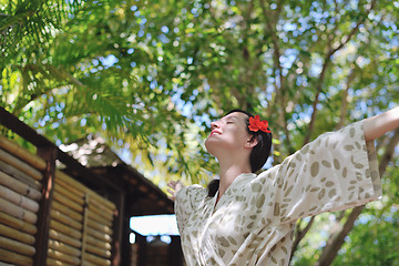 Image showing spa treatment at tropical resort