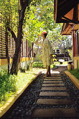 Image showing spa treatment at tropical resort