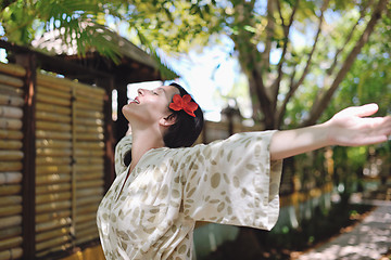 Image showing spa treatment at tropical resort