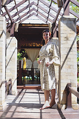 Image showing spa treatment at tropical resort