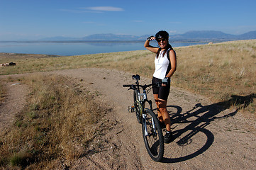 Image showing Female biker