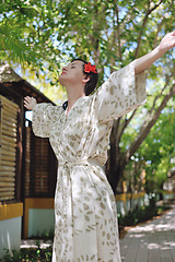 Image showing spa treatment at tropical resort