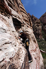 Image showing Female rock climber