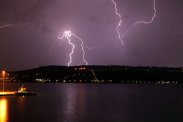 Image showing Lightning strike on Akrotiri