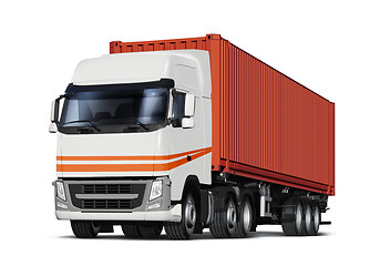 Image showing truck transports container