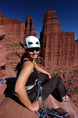 Image showing Female rock climber