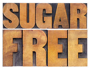 Image showing sugar free in wood type