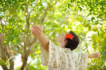 Image showing spa treatment at tropical resort