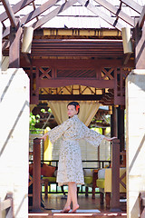 Image showing spa treatment at tropical resort