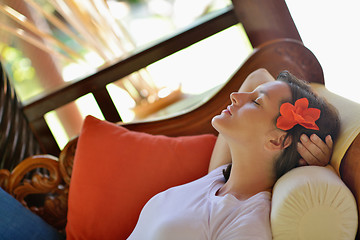 Image showing spa treatment at tropical resort