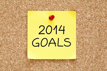 Image showing Goals 2014 Sticky Note